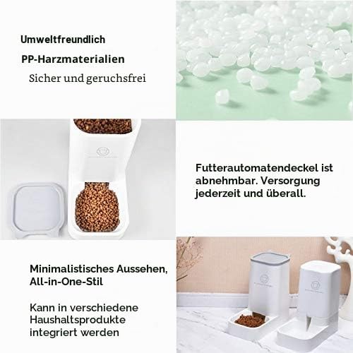 Automatischer Brunnenfutter- / Wasserspender-3.75Lx 2-teilig- Hunde- / Katzenfutter- / Haustierschal