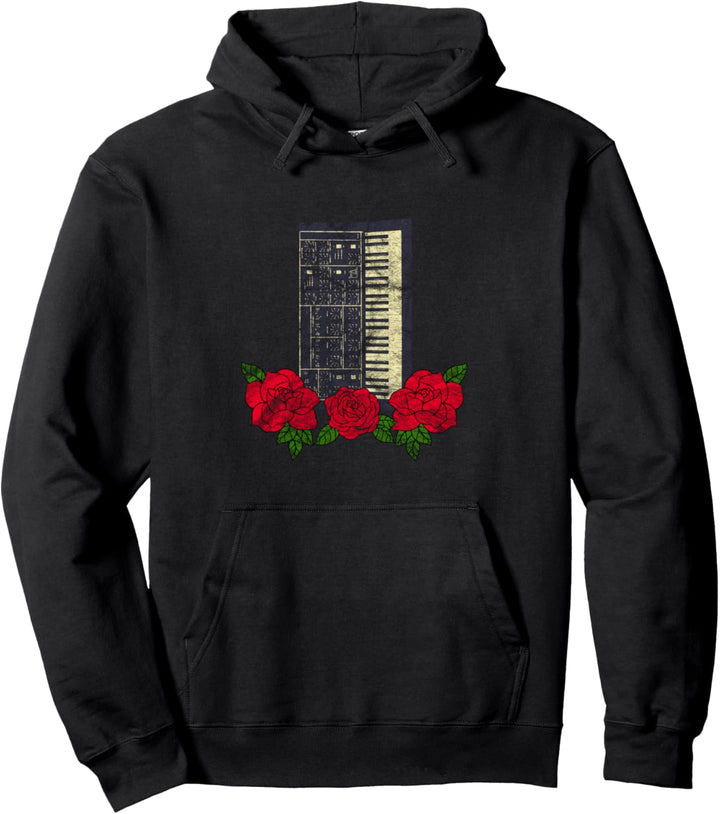 Synthesizer Und Rosen Vintage Analog Synth Produzent Pullover Hoodie
