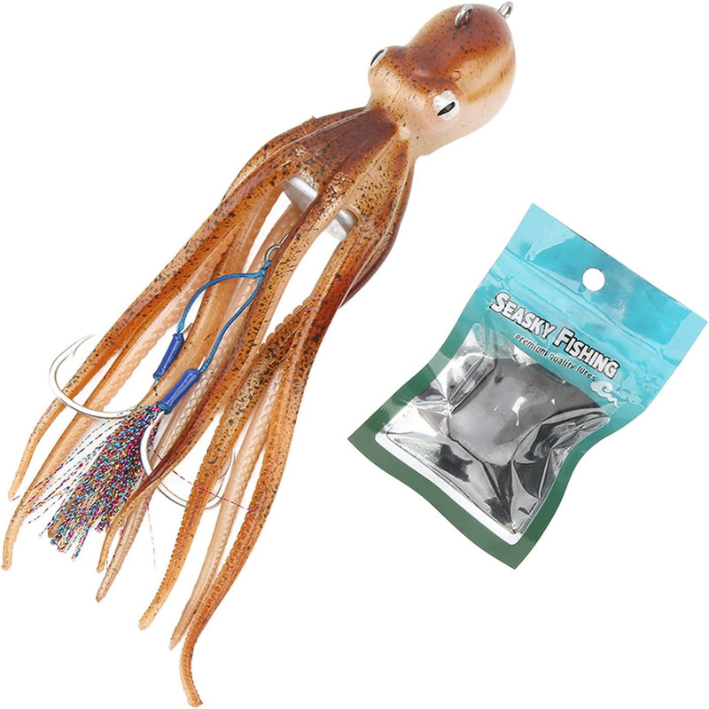 Alomejor Octopus Swimbait, Weicher Tintenfisch-Fischköder-Kit Lebensechte Tintenstrahl-Oktopus-Köder