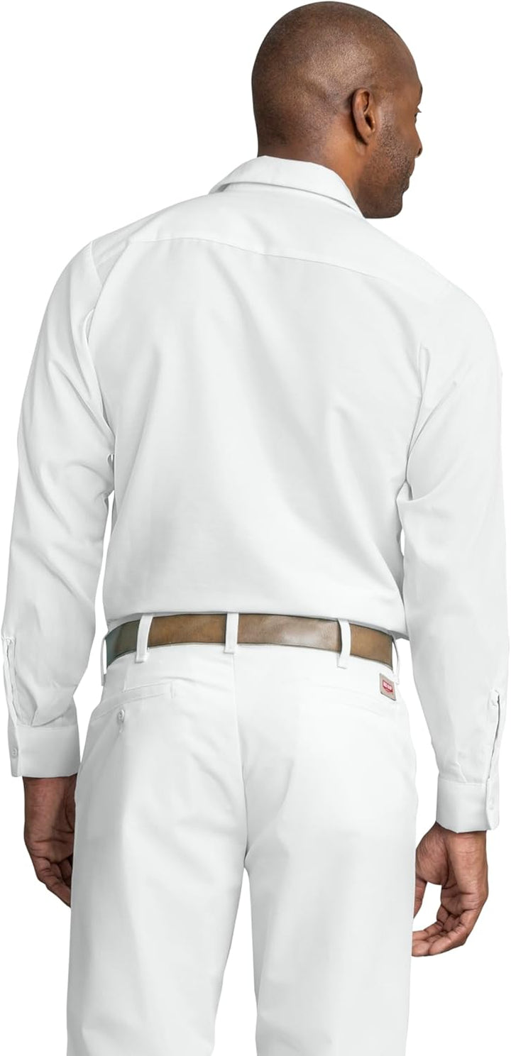 Red Kap Herren Performance Tech Langarmshirt Arbeitshemd mit Knopfleiste (1er Pack) M Weiss, M Wei&#