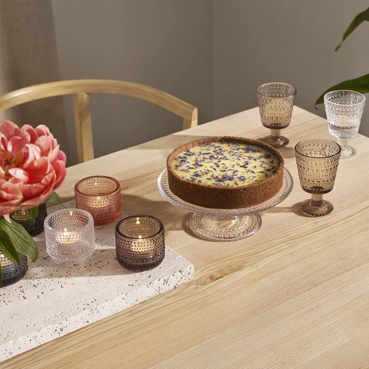 Iittala 005994 Kastehelmi Kuchenplatte mit Fuss, klar, 315 mm