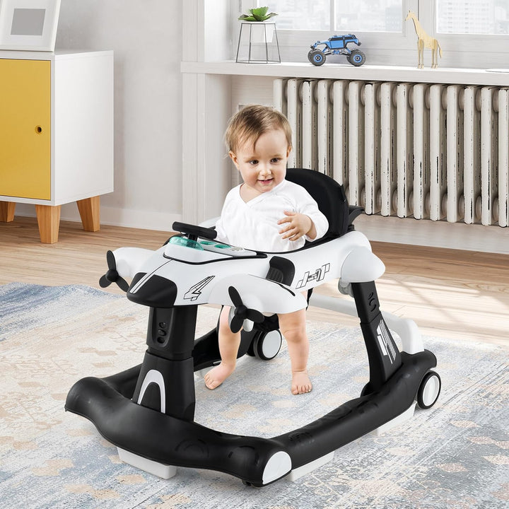 DREAMADE Lauflernhilfe, Babywalker mit Musik, Lichtern, verstellbarer Höhe & Geschwindigkeit, Laufle