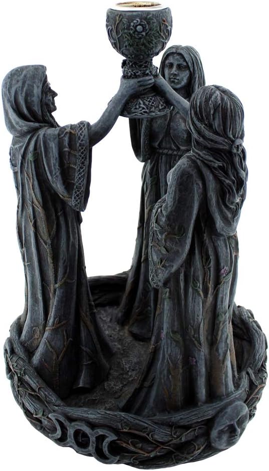 Nemesis Now Mother Maiden & Crone Rückfluss-Räuchergefäss, 18 cm, Kunstharz, Schwarz