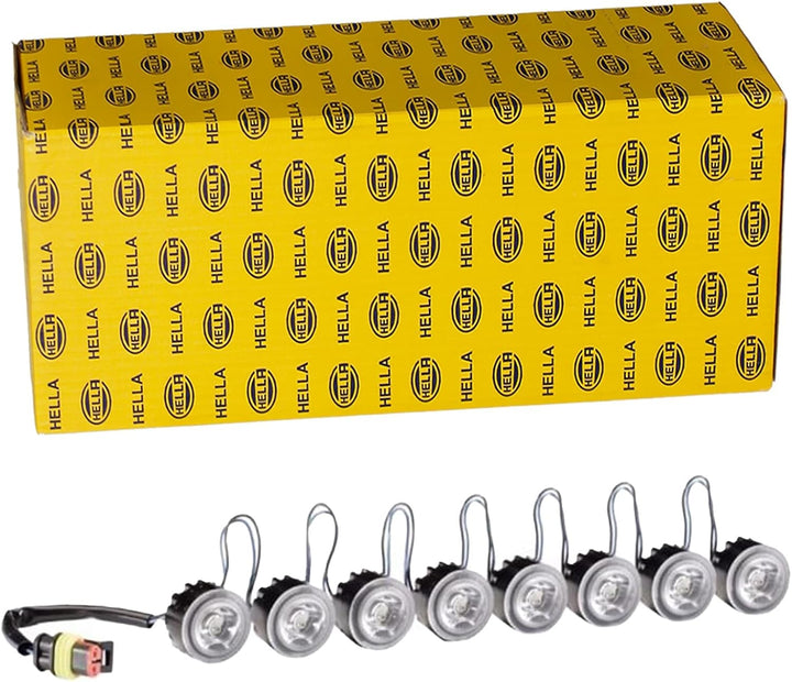HELLA - LED-Tagfahrleuchtensatz - LEDayFlex - 24/12V - rund - Einbau - Lichtscheibenfarbe: glasklar