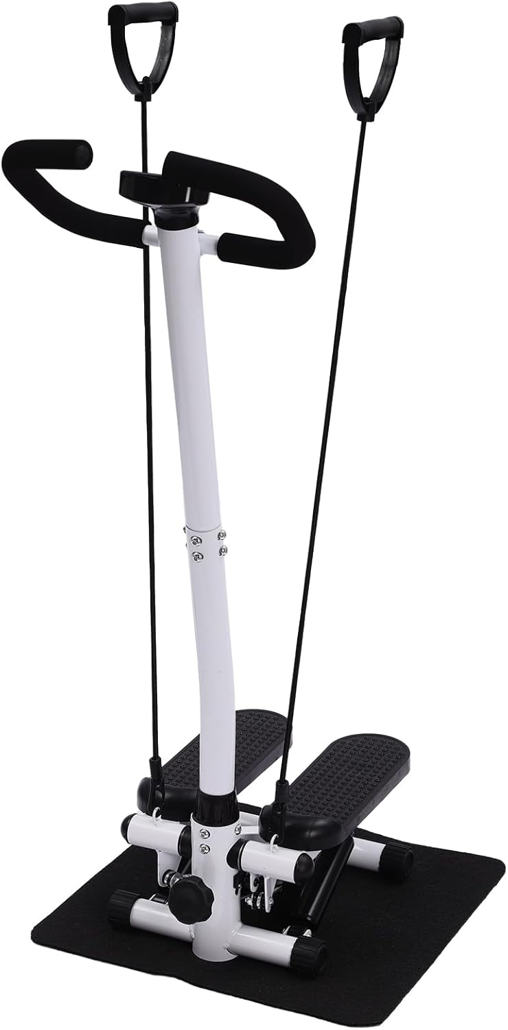 2 in 1 Swing Side Stepper mit LCD-Schirm und Handgriff, 150kg Up-Down Swing Stepper Bein Arm Trainer