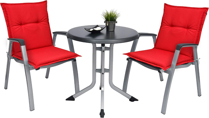 Beautissu 8er Set Niedriglehner Auflagen Sitzkissen für Garten Balkon | 100x50cm 6cm dickes Sitzpols