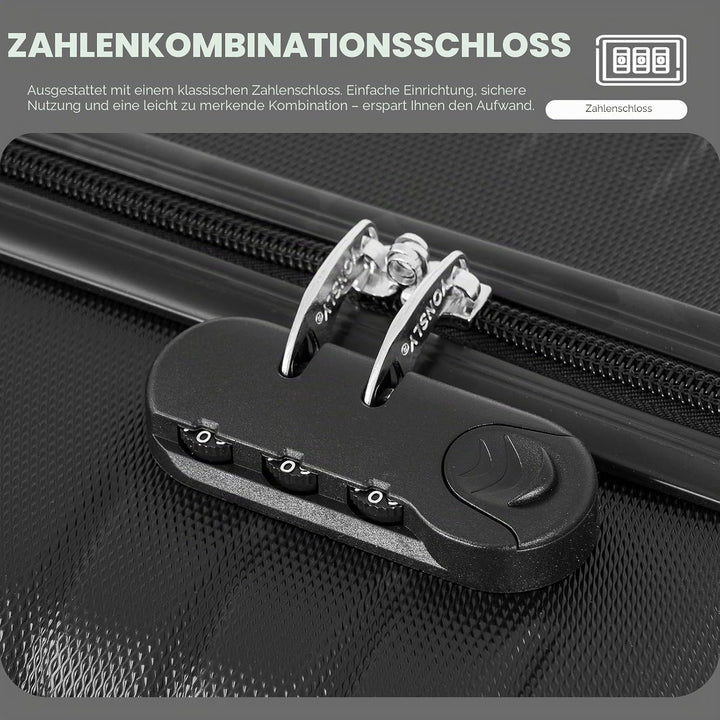 Koffer, Kabinenkoffer, Suitcase Trolley Reisekoffer, Handgepäck, Rollkoffer mit Zahlenschloss, 4 Rol