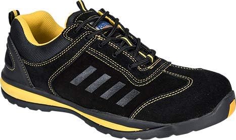 Portwest Steelite Lusum Sicherheits-Trainer S1P HRO, Grösse: 42, Farbe: Schwarz, FW34BKR42 42 EU Gel