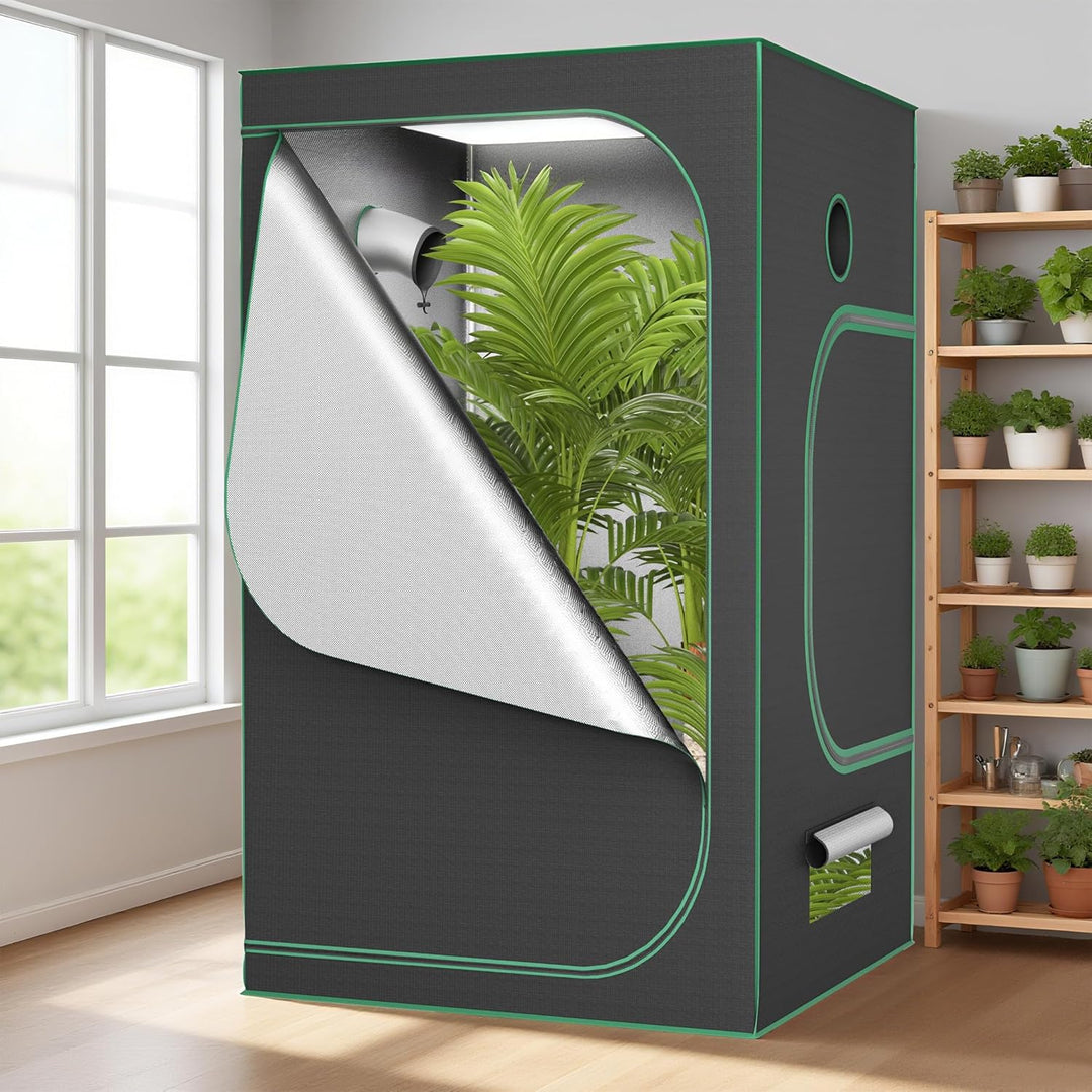 FIVMEN Growzelt 120x60x150 cm Grow Tent mit Reflektierende Mylar Lichtdicht Wasserdicht Zuchtzelt Gr