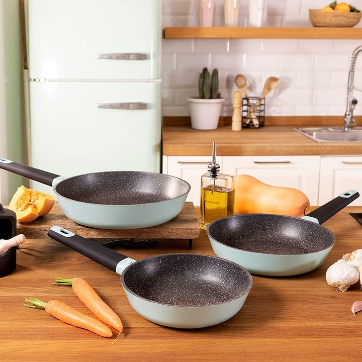 Cecotec Bratpfannen-Set Polka Platinum 20-24-28 Bucket Set Thunder (Experience Kollektion | Blau, 18