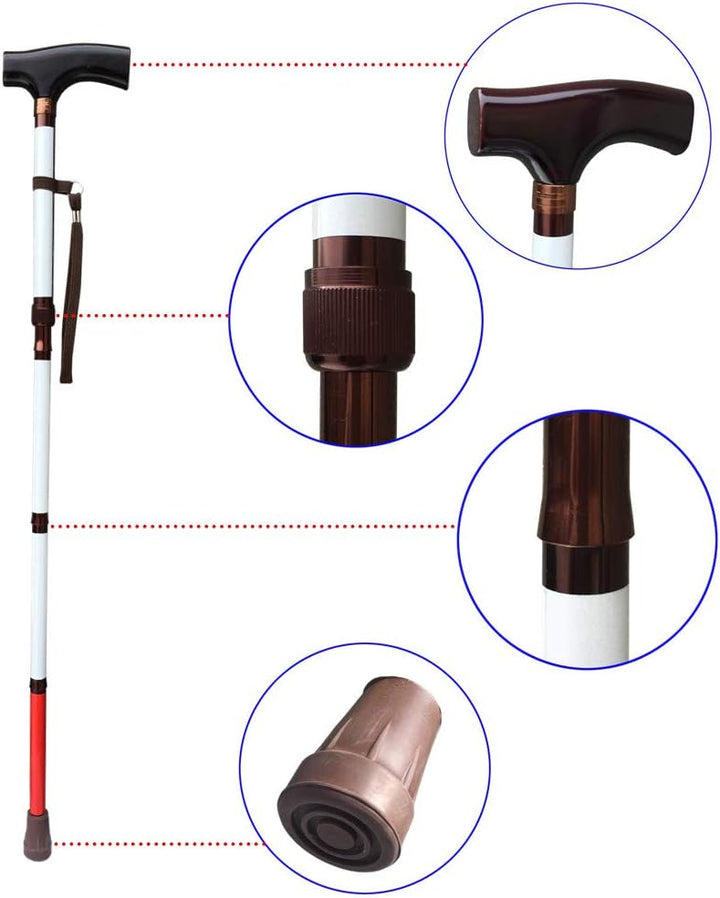 Blinden-Gehstock,weisse Stock - Faltbar - 80cm-90cm, 4-teilig