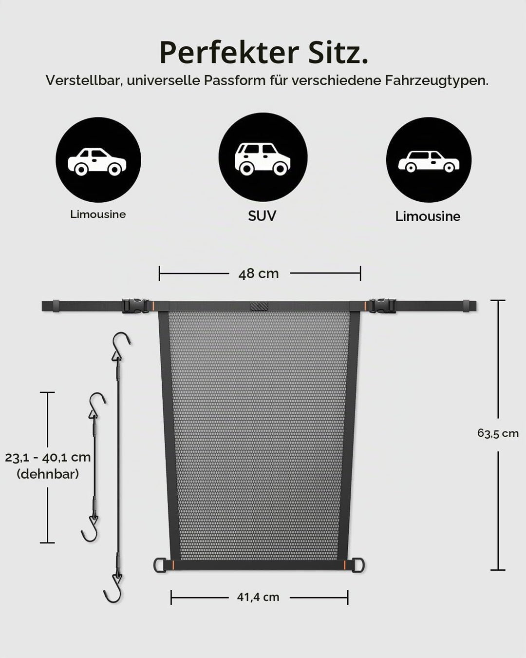 Spigen Tesla Model Y/3/X/S Hundegitter Auto, Tierbarriere mit Hartgitter &amp; Haken für Rücksitz-Trenne