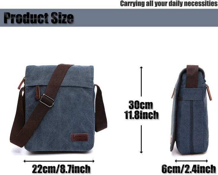 LOSMILE Herren Umhängetaschen, Leinwand Schultertaschen, Laptoptasche,Schulranzen, für Schule und Ar