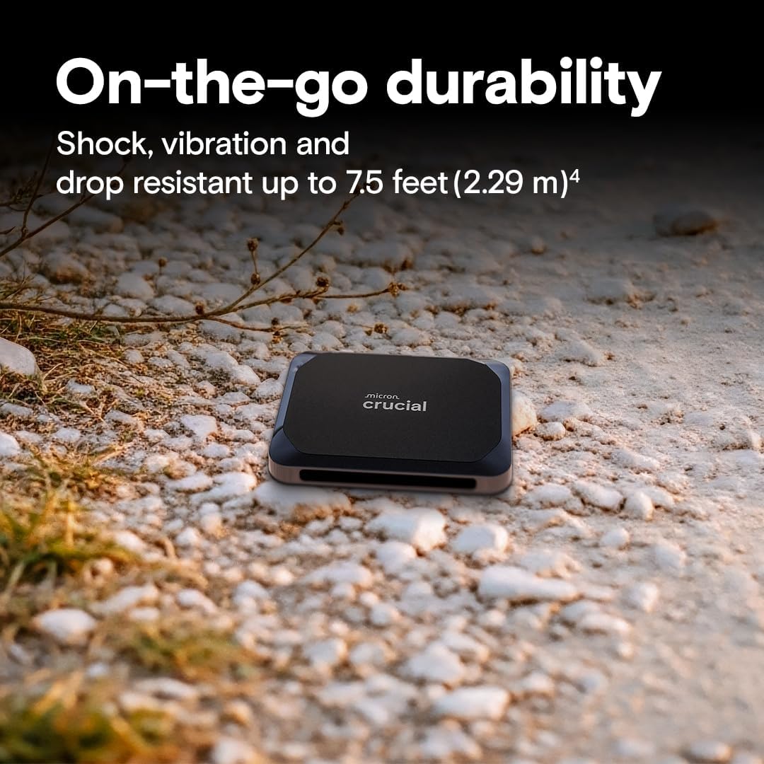 Crucial X9 2TB Portable SSD - bis zu 1050MB/s - PC und Mac, mit Mylio Photos+ Angebot - USB 3.2 Exte