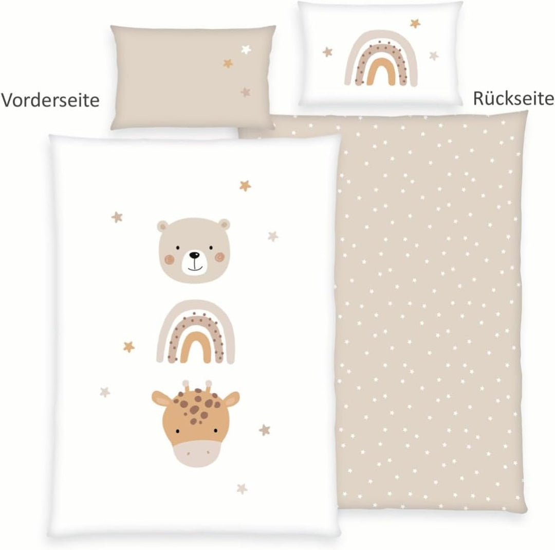 Herding babybest Little Friends Bettwäsche, Kopfkissenbezug 40 x 60 cm mit Hoteleinschlag, Bettbezug
