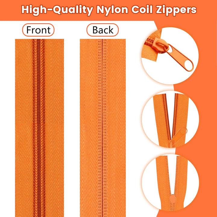 Endlos Reissverschluss Set mit Zipper 5mm 28 Meter Inklusive 64 Metall Schieber für Kleidung Tasche