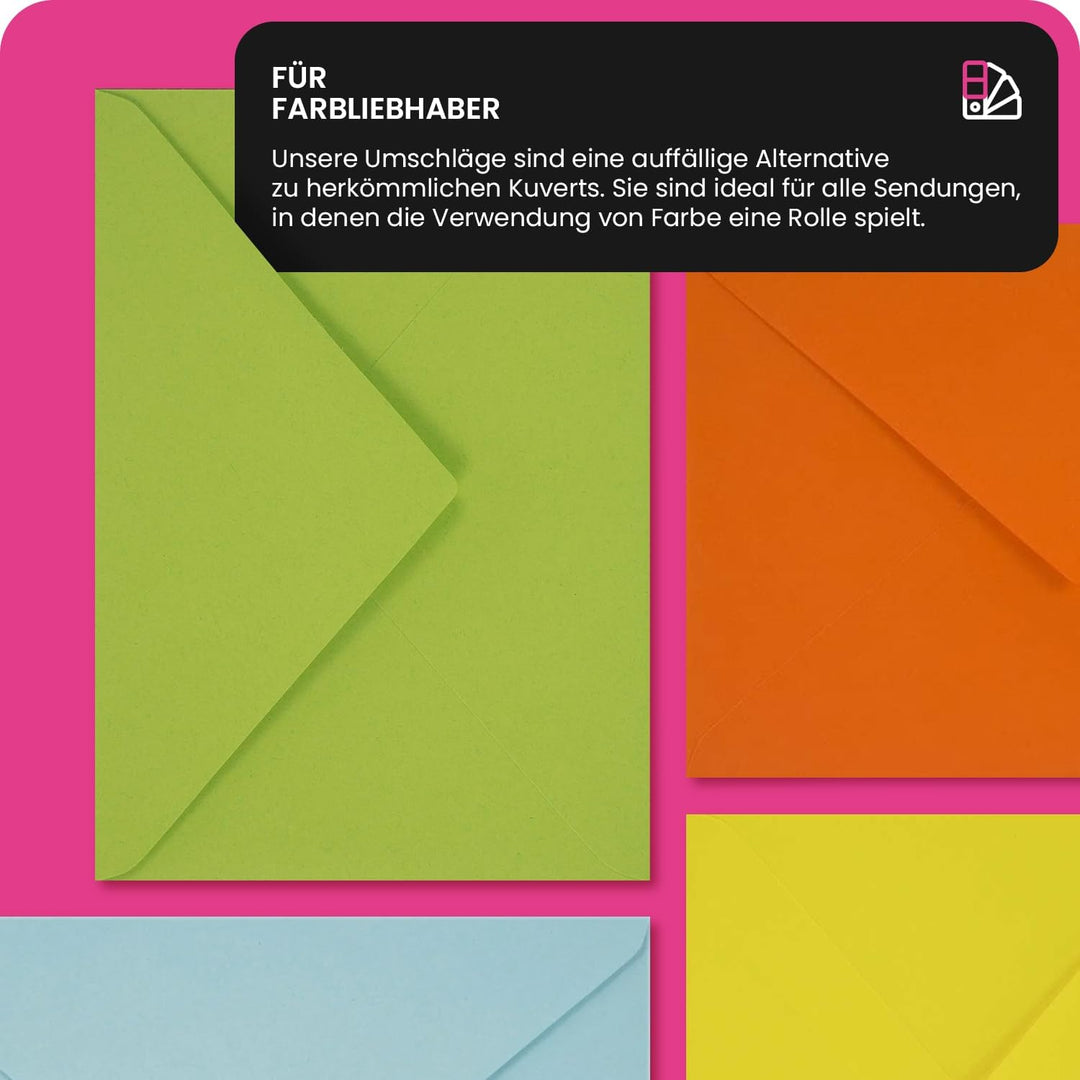 Netuno 500 Briefumschläge Blau DIN C6 114 x 162 mm 115g Sirio Color Blu Papier Umschläge elegant für