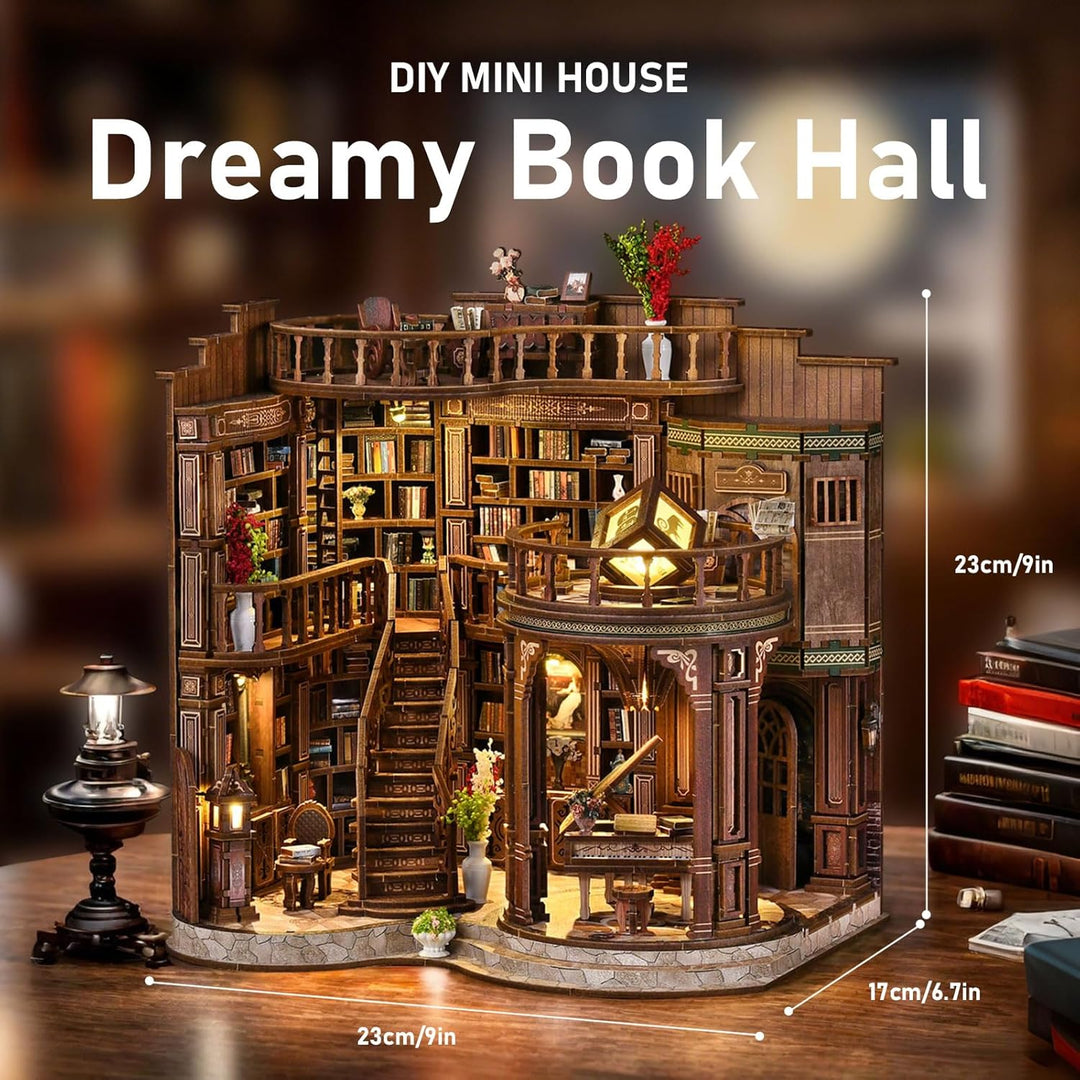 Book Nook Kit, DIY Miniatur Haus Puppenhaus Bausatz Bücherregal Deko für Jugendliche und Erwachsene（