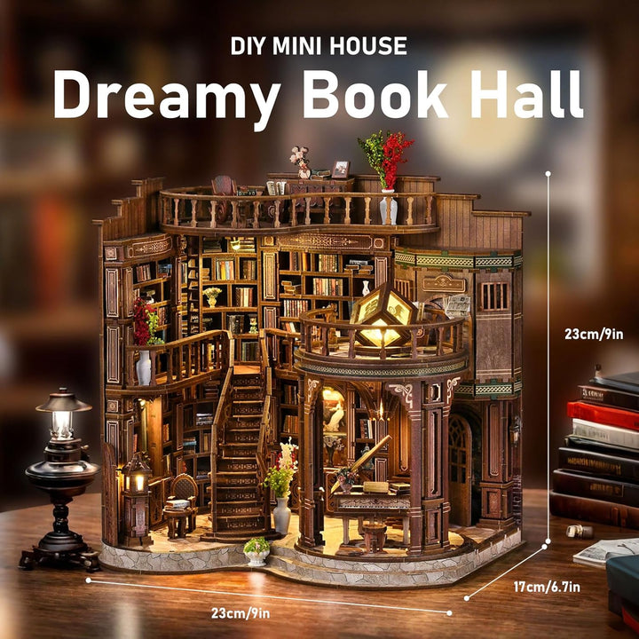 Book Nook Kit, DIY Miniatur Haus Puppenhaus Bausatz Bücherregal Deko für Jugendliche und Erwachsene（
