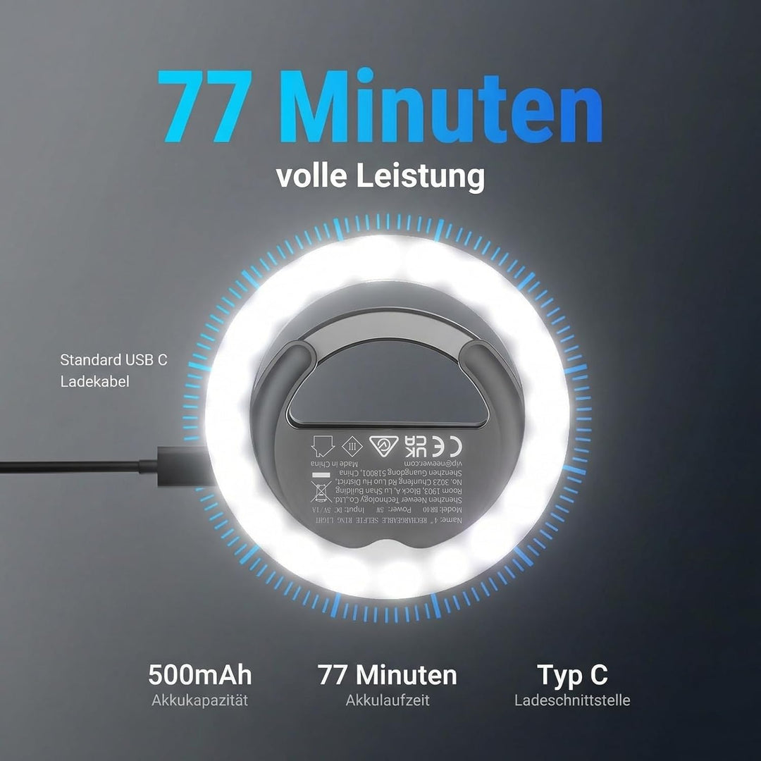 NEEWER ENTRY LEVEL VERSION 4" Selfie Ring Light Handy kompatibel mit iPhone, 5W zweifarbiges wiedera