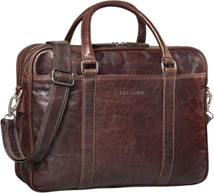 STILORD 'Dante' Business-Tasche Leder gross elegante Aktentasche Umhängetasche Laptoptasche 15.6 Zol