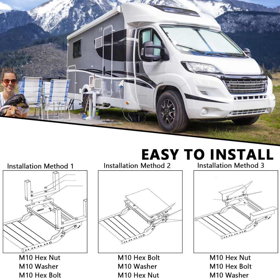 Manuelle Wohnmobil Trittstufen, Wohnmobil Treppe mit LED-Licht, Aluminium klappbare einzelne Stufe T