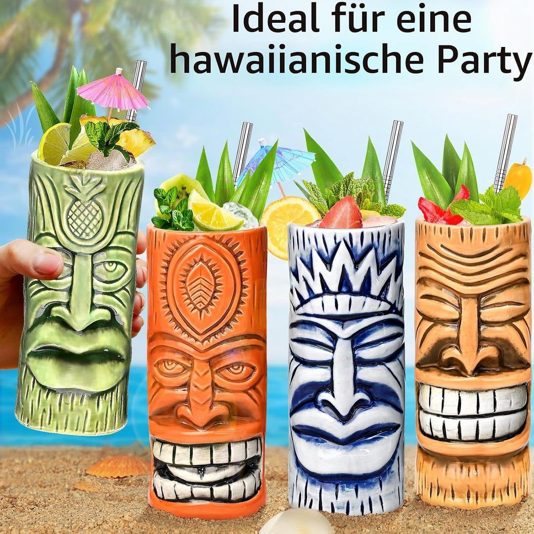 SuproBarware Tiki Mugs Set of 4 (TJB4-4), Tjb4-4