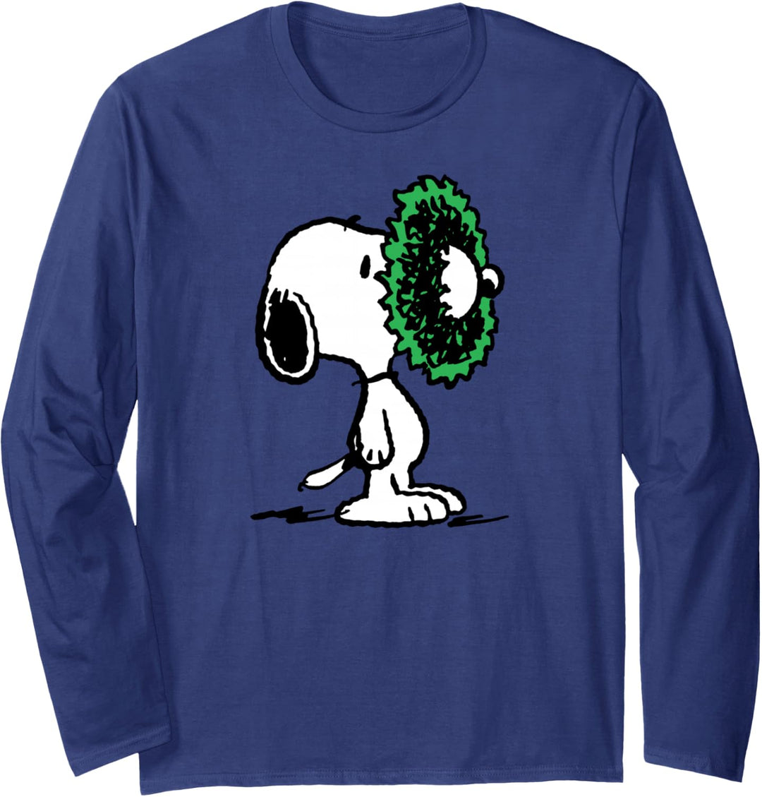 Peanuts Snoopy Feiertag ist fröhlicher Kranz Langarmshirt