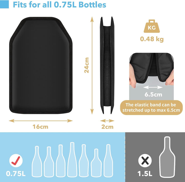 Gimars Weinkühler Manschette Kühlmanschette Sektflasche Flaschenkühler Hülle unterwegs Weinmanschett