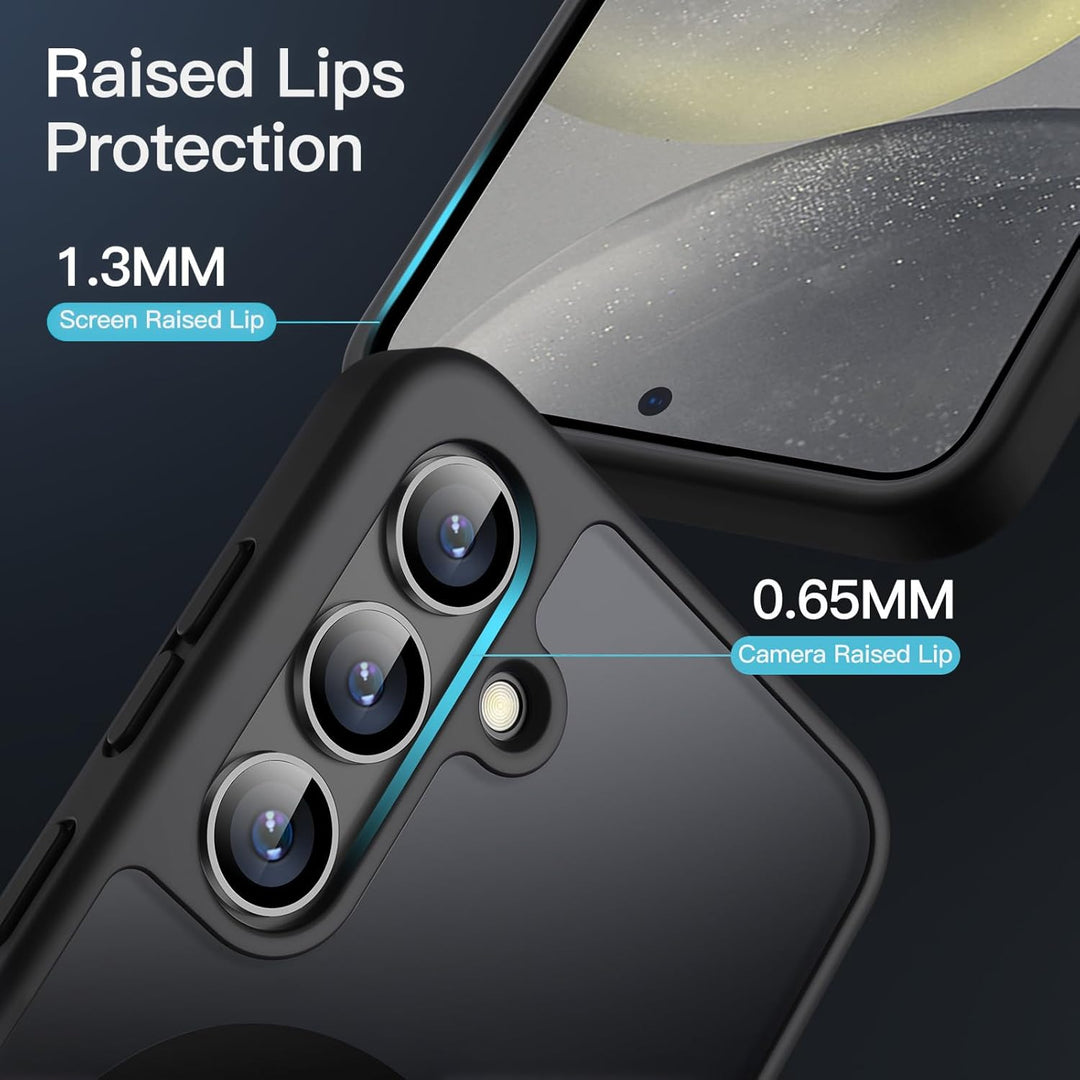 JETech Magnetisch Hülle für Samsung Galaxy S24 5G, Kompatibel mit MagSafe, Transluzente Matt Rücksei