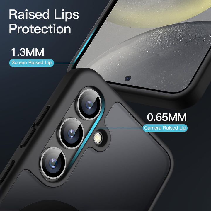 JETech Magnetisch Hülle für Samsung Galaxy S24 5G, Kompatibel mit MagSafe, Transluzente Matt Rücksei