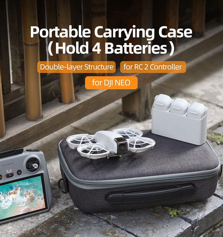 Harte Tragetasche für DJI Neo, kompatibel mit RC 2, Reise-Schutz-Umhängetasche und Zubehör