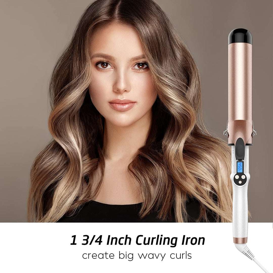 Hoson 45mm Lockenstab Pro Curl, Keramik Turmalin Beschichtung Lockenstab, LCD Display 9 Hitzeeinstel