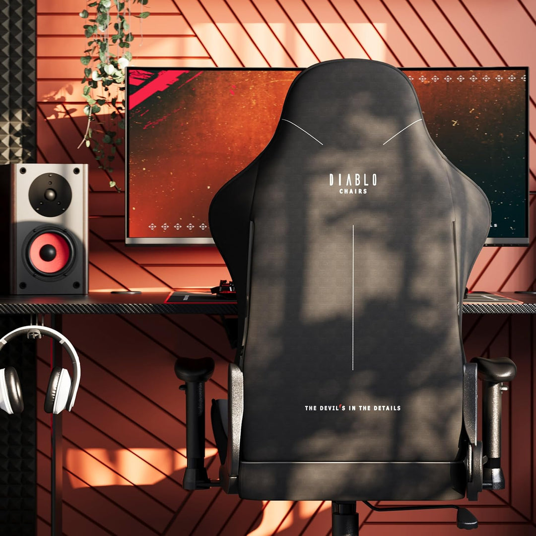 Diablo Gamer Stuhl X-Starter | Gaming Stuhl Ergonomisch mit Stoffbezug, Verstellbare Armlehnen, Kipp