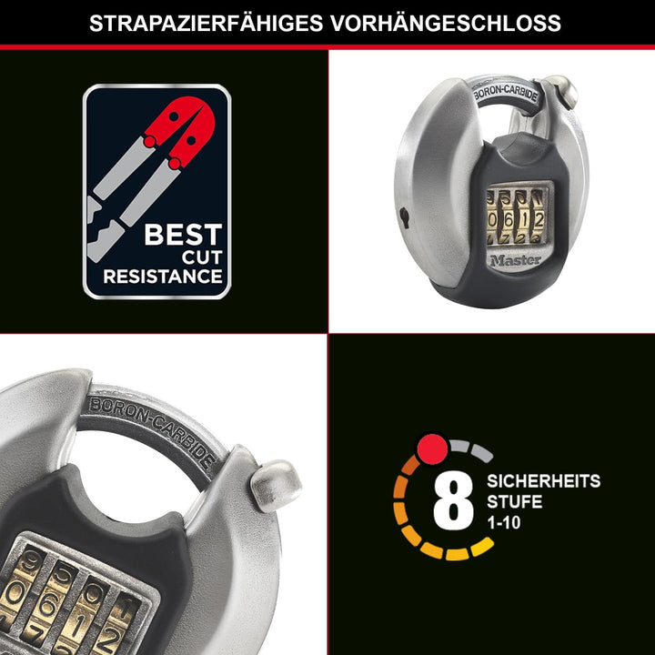 MASTER LOCK Disc-Vorhängeschloss [Zahlenkombination] [Edelstahl] [Aussenbereich] M40EURDNUM - Ideal