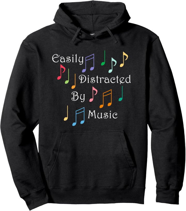 Musiker Sängerin von Musiknoten abgelenkt Kunst Pullover Hoodie