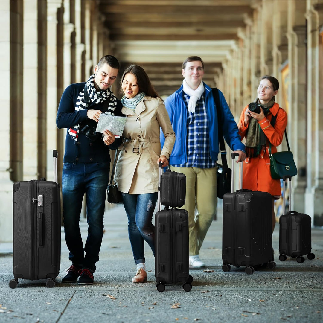 LEADZM Kofferset 5 teilig, Reisekoffer Set mit Kosmetikkoffer &amp; verstärkten Ecken, Koffer Set Hartsc