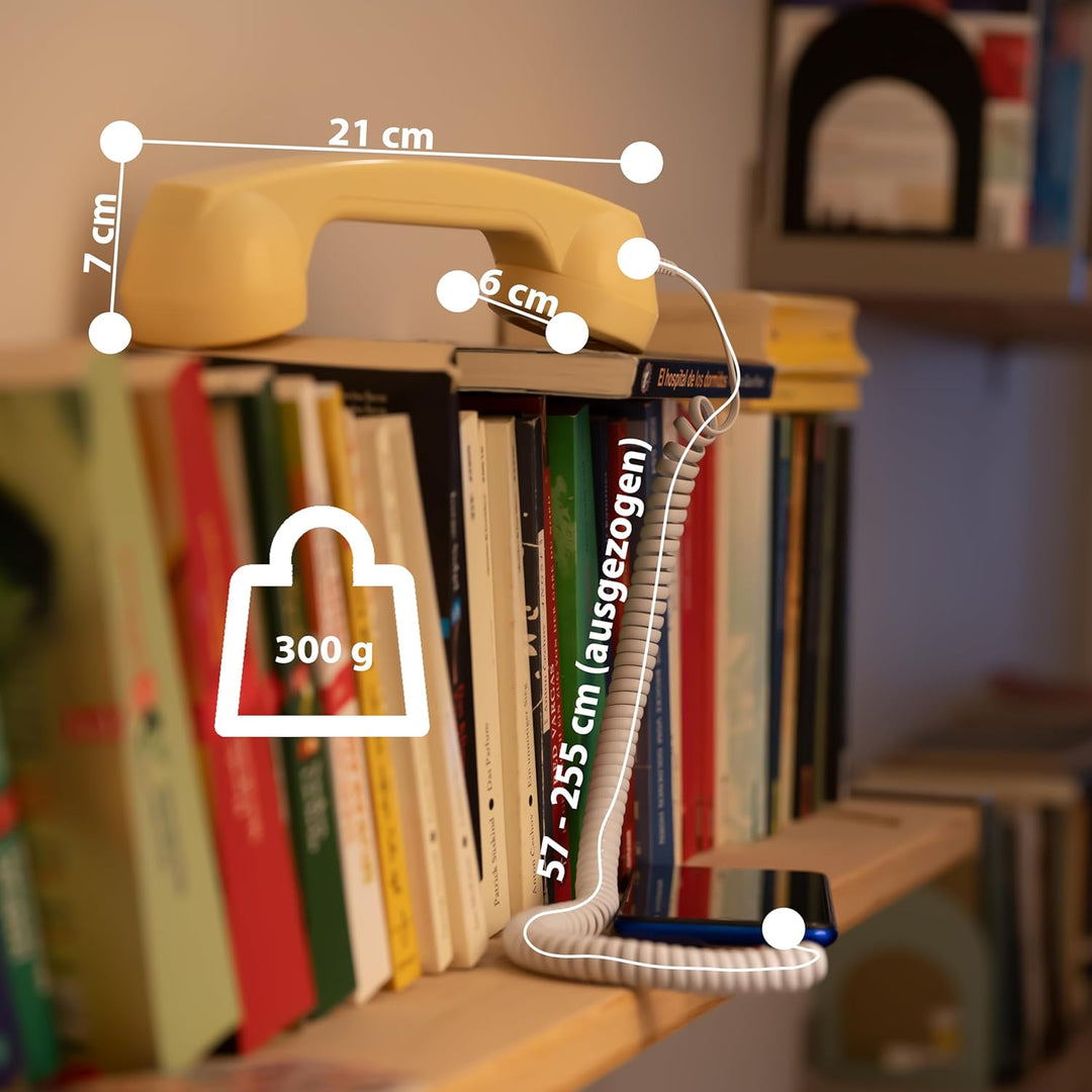 Retro Handyhörer für Apple iPhones mit Lightning (passender Adapter mit inbegriffen) in der Form ein