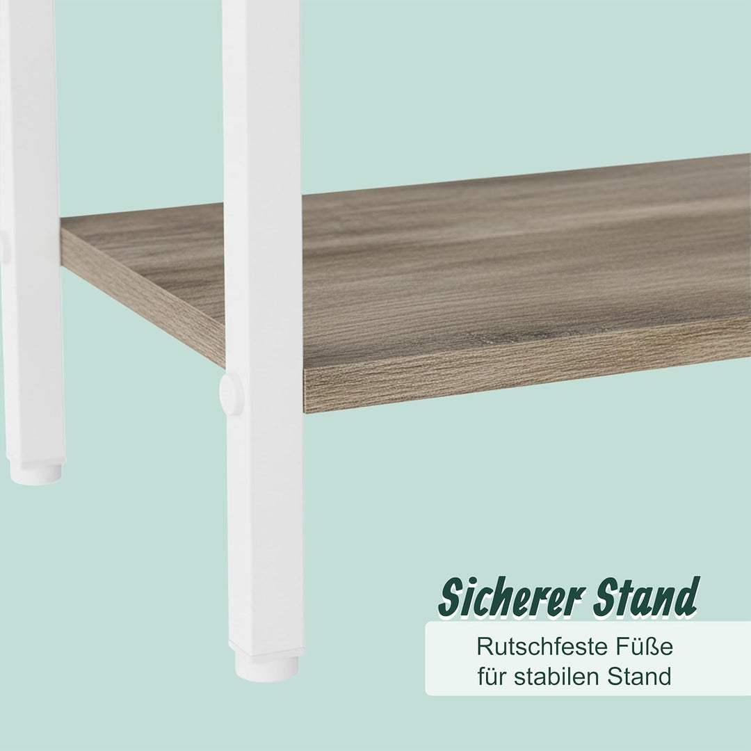 Relaxdays Handtuchständer mit Ablage, HxBxT: 81 x 43 x 28 cm, Holzoptik, 3 Stangen, stehender Handtu
