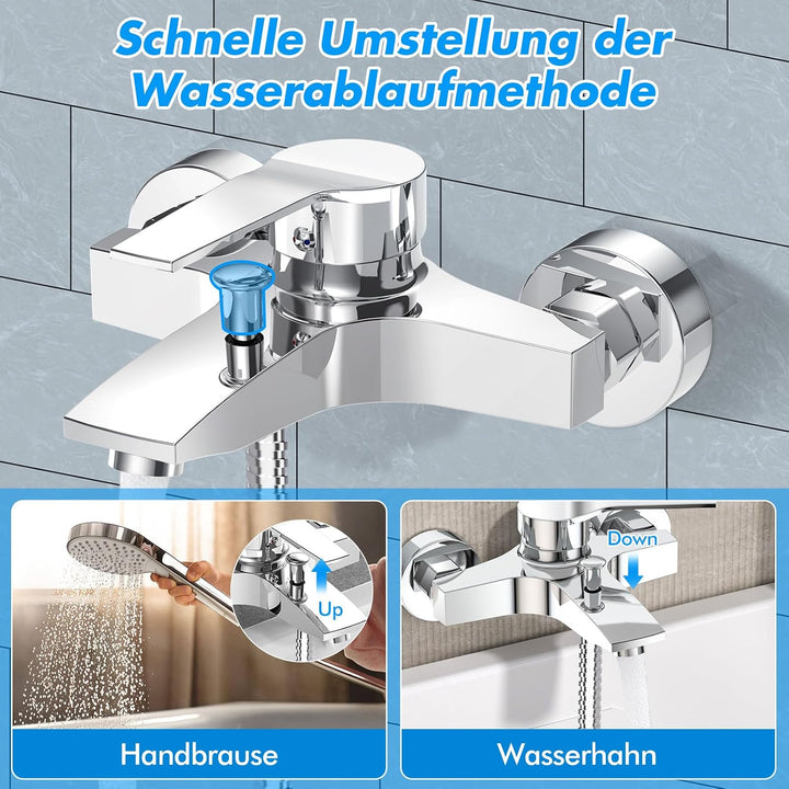 LADOKEE Badewannenarmatur, Wasserhahn Badewanne mit G1/2"-Anschluss, Einhebel Mischbatterie Badewann