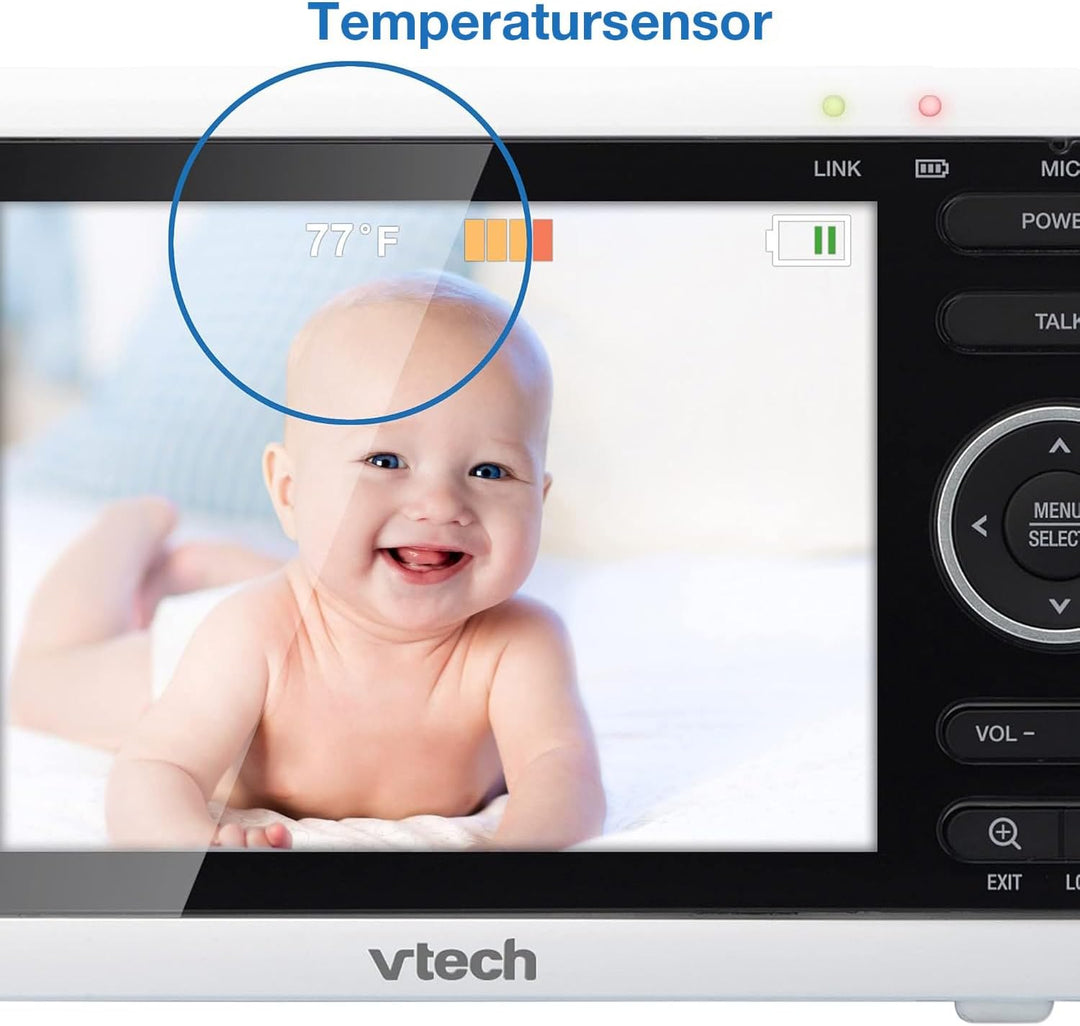 VTech Babymonitor VM350 – Video-Babyphone mit beweglicher Kamera – Klarer Sound, LCD-Farbbildschirm