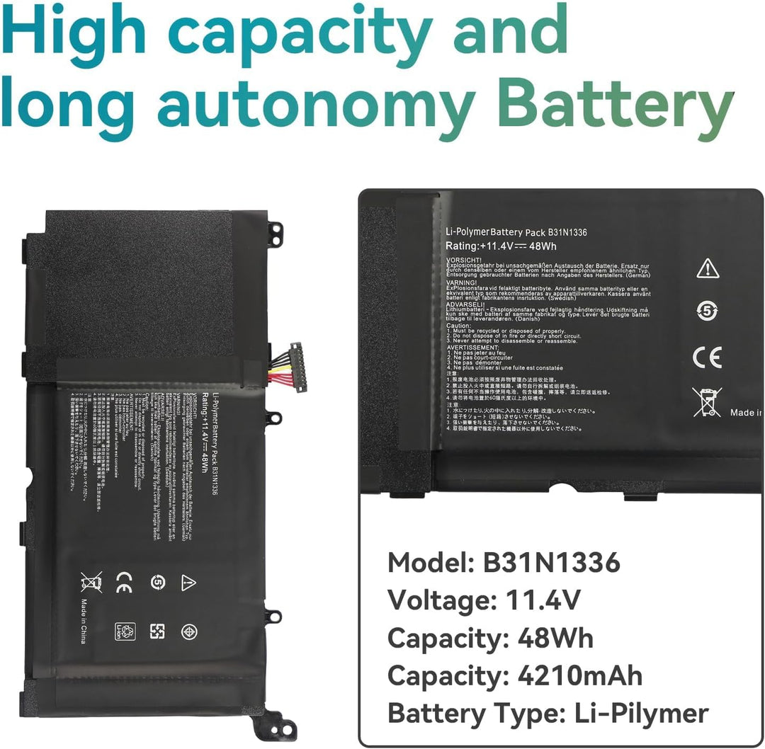 K KYUER 48Wh B31N1336 A42-S551 C31-S551 Laptop Akku für Asus VivoBook K551 V551 A551 S551 S551L S551
