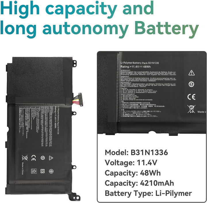 K KYUER 48Wh B31N1336 A42-S551 C31-S551 Laptop Akku für Asus VivoBook K551 V551 A551 S551 S551L S551