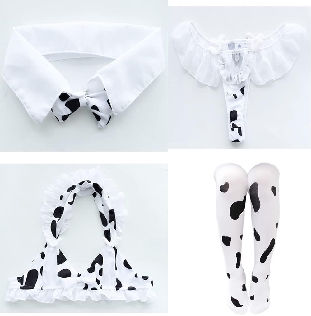 SINGUYUN Damen Anime Kuh Bikini Cosplay Dessous Lolita Kawaii BH und Panty Set Japanische Unterwäsch