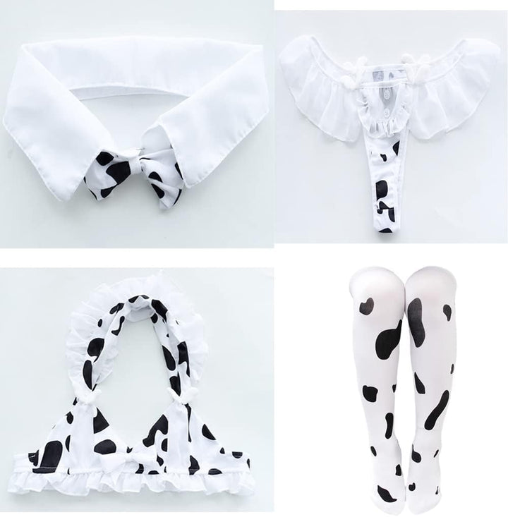 SINGUYUN Damen Anime Kuh Bikini Cosplay Dessous Lolita Kawaii BH und Panty Set Japanische Unterwäsch