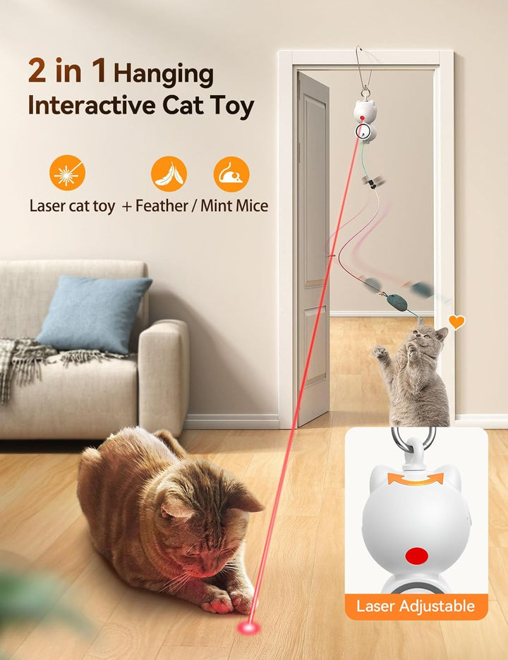 FEELNEEDY Katzenspielzeug Elektrisch mit LED Red Light Spielzeug für Katzen, Cat Toy Hängendes Autom