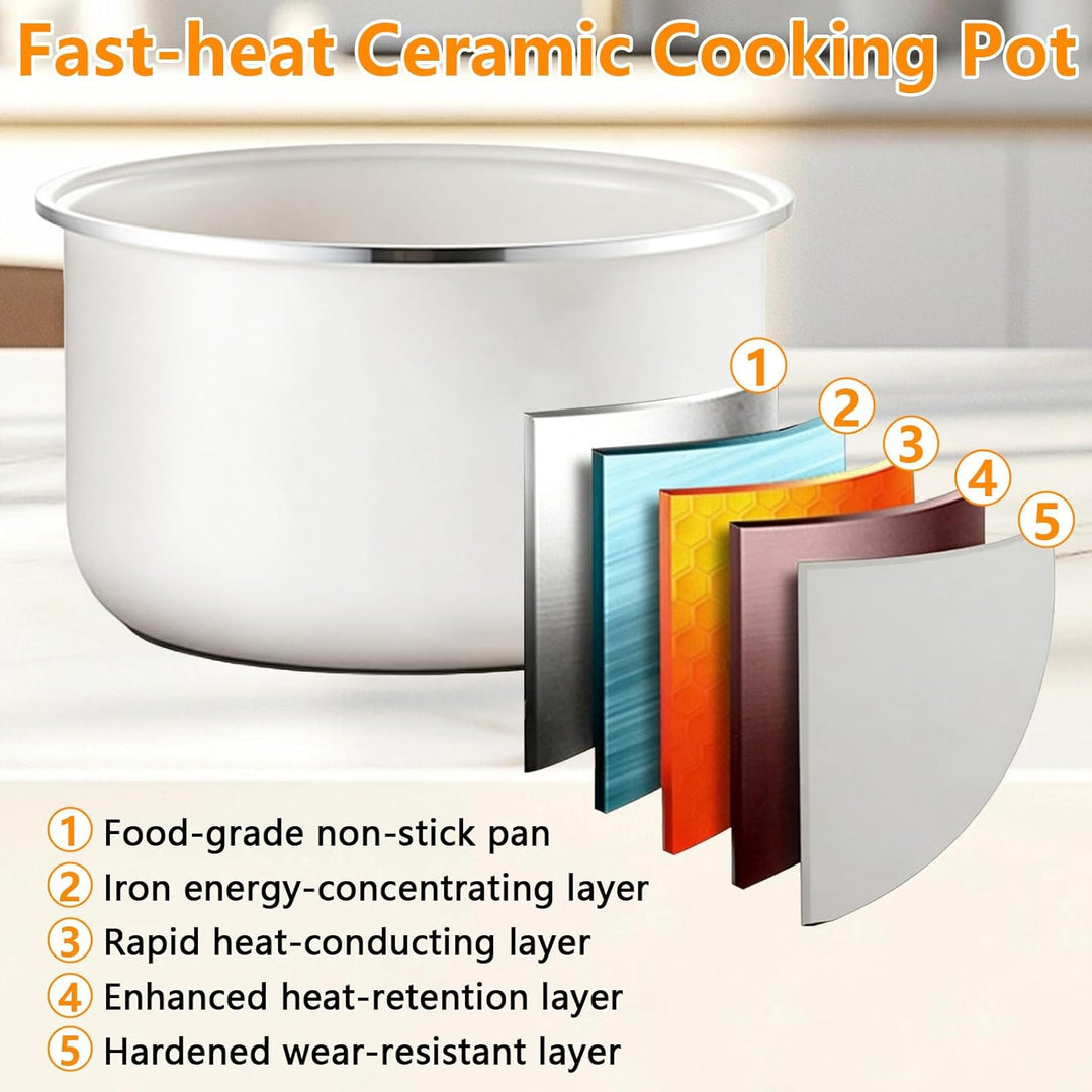 2L Low Sugar Reiskocher, Low Sugar Rice Cooker mit 24-Stunden-Zeitschaltuhr & 8-Stunden-Warmhaltefun