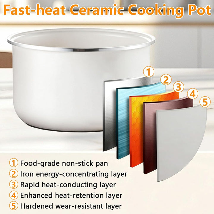 2L Low Sugar Reiskocher, Low Sugar Rice Cooker mit 24-Stunden-Zeitschaltuhr & 8-Stunden-Warmhaltefun