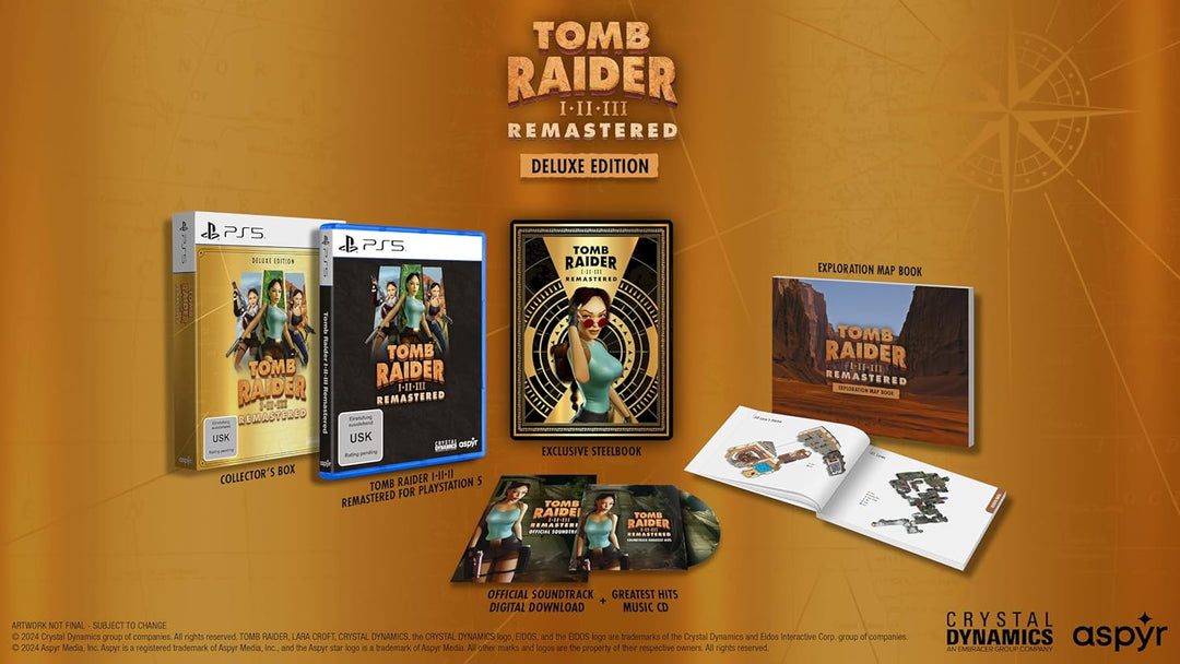 Tomb Raider 1-3 Remastered Starring Lara Croft Deluxe Edition - PS5 PlayStation 5 Deluxe Edition, Pl