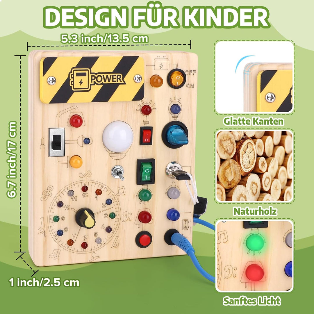 Konijiwa Montessori Spielzeug ab 1 Jahr Busy Board Activity Board Spielzeug ab 2 Jahre Holzspielzeug